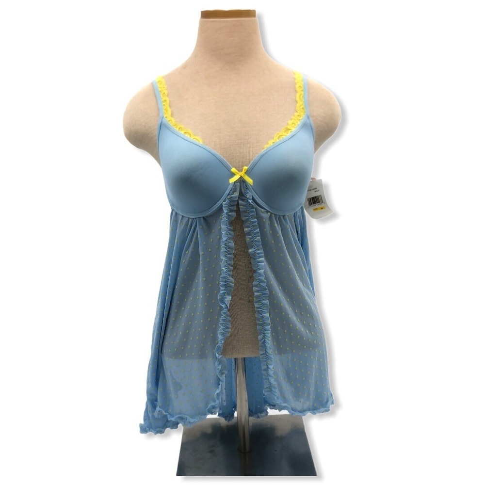 NWT Sophie B. Babydoll Lingerie Blue Padded Women's Size M